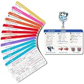 Ultrasound Badge Buddy Cheat Sheet with Badge Reel, Sonography Student Must Haves &amp; Essentials, Quick Reference Guide for Echo, Vascular, Abdomen, OB/GYN (Complete Set (13 Cards) + Reel)