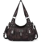 Angel Kiss Large Purses and Handbags for Women Washed Faux Leather Crossbody Hobo Satchel Shoulder Handbag Tote Purse