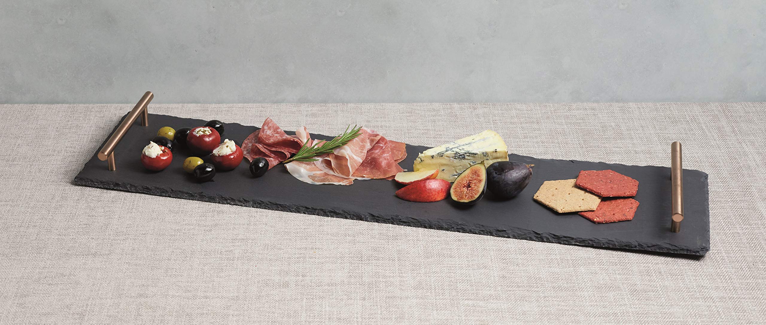 Artesa KitchenCraft Slate Serving Tray/Platter with Copper Finish