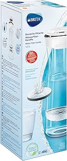 BRITA Wasserfilter-Karaffe weiß-grau / Karaffe inkl. 1 MicroDisc Filter / Wasserkaraffe zum stilvollen Servieren von Wasser / Filter reduziert Chlor und Mikropartikel im Leitungswasser