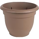 Fiskars 6 Inch Ariana Planter with Self-Watering Grid, Chocolate