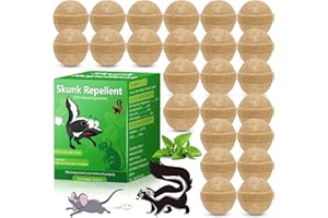 ENBABBOR 24 Pack Skunk Repellent Outdoor, Natural Peppermint Skunk Repellent Ball Humane Keep Skunk, Squirrel, Mouse, Mole Away from Yard Garden Lawn, Powerful Skunk Deterrent Outdoor