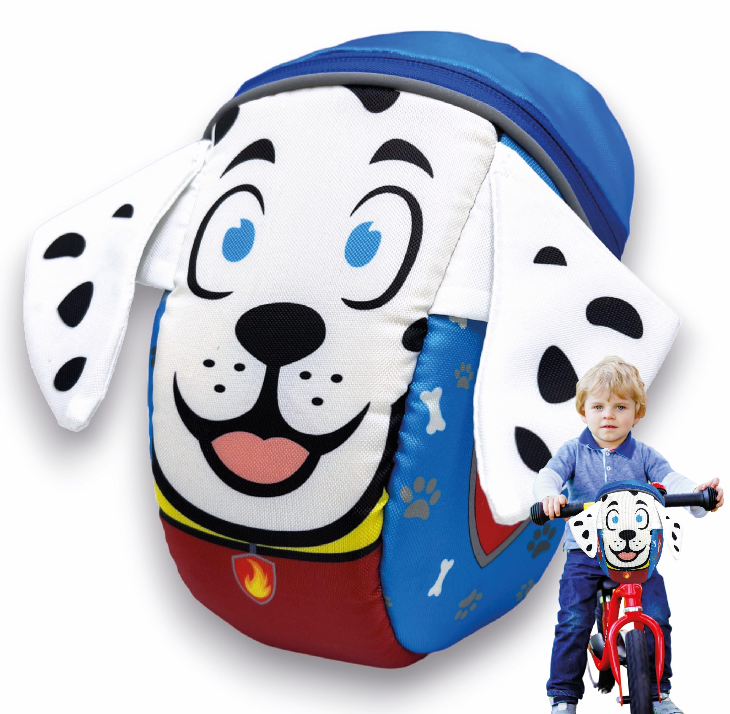HECKBO 2-in-1 Children's Handlebar Bag & Backpack - Dog - Balance Bike, Bicycle, Tricycle, Scooter