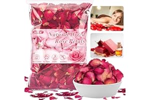 Sukh 3oz Dried Rose Petals - Dry Roses Petals Real Flower Dried Organic for Bath Spa Quartz Candle Soap Making Wedding Confet