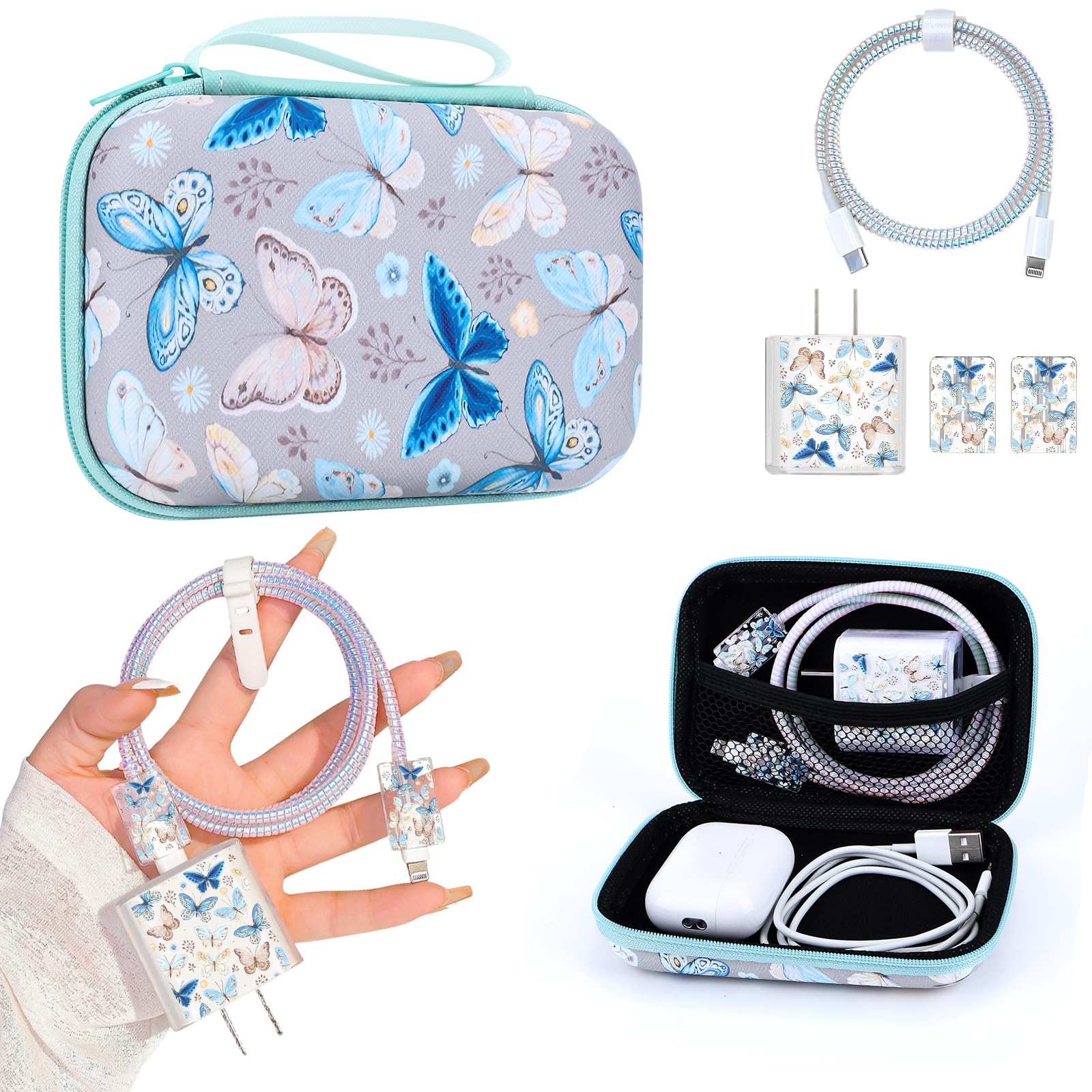 CamCosy Phone Charger Case Storage Set with Cute