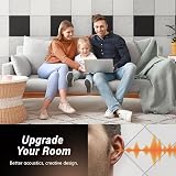 TONOR 18 Pack 30x30cm Self-Adhesive Acoustic Panels White 0.9 NRC view 5