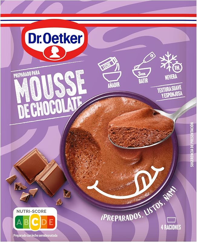 Mousse de Chocolate, Mistura de Mousse de Chocolate - Caixa com Mistura de Mousse de Sabor a Chocolate 73g (Quantidade 4 Doses)