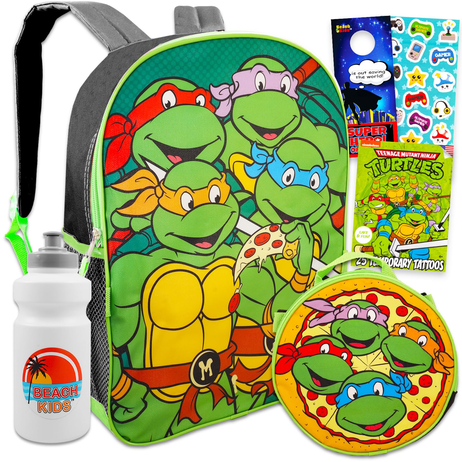Photo 1 of Teenage Mutant Ninja Turtles Backpack with Lunch Box Set - Bundle with 15” TMNT Backpack, Lunch Bag, Water Bottle, More | TMNT Backpack for Boys