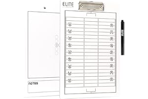 Elite Clipboards Football White Dry Erase Coaches Clipboard | Double-Side Football Coaching Whiteboard with Marker