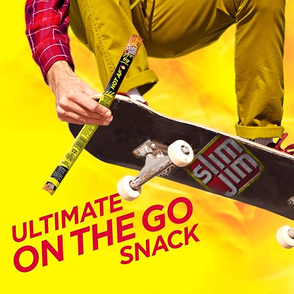 SLIM JIM GIANT SMOKED MEAT STICKS, HOT AF FLAVOR, 6G PROTEIN PER STICK, EASTER BASKET STUFFER FOR MEN, 0.97 OZ. (24 COUNT)