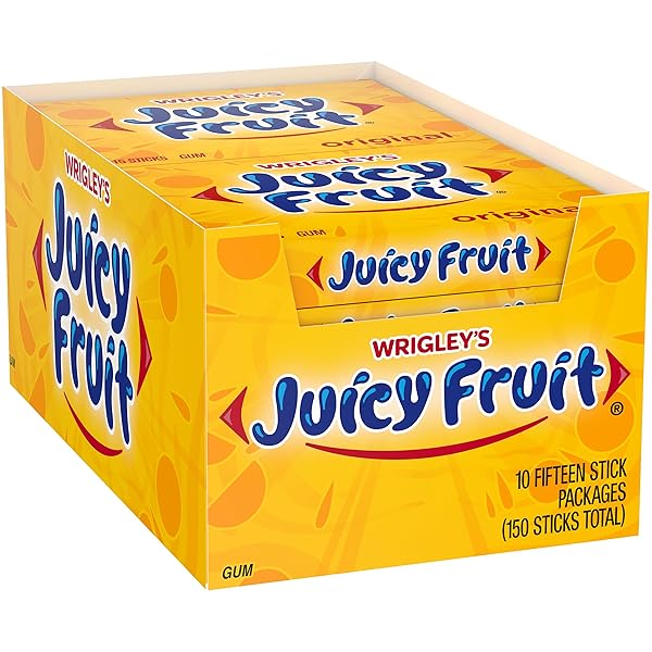 JUICY FRUIT GUM ORIGINAL BUBBLE CHEWING GUM, 15...