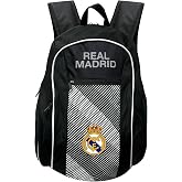 Icon Sports Real Madrid Backpack, Officially Licensed Real M. Team Club Logo Adult Football Fan Backpack.