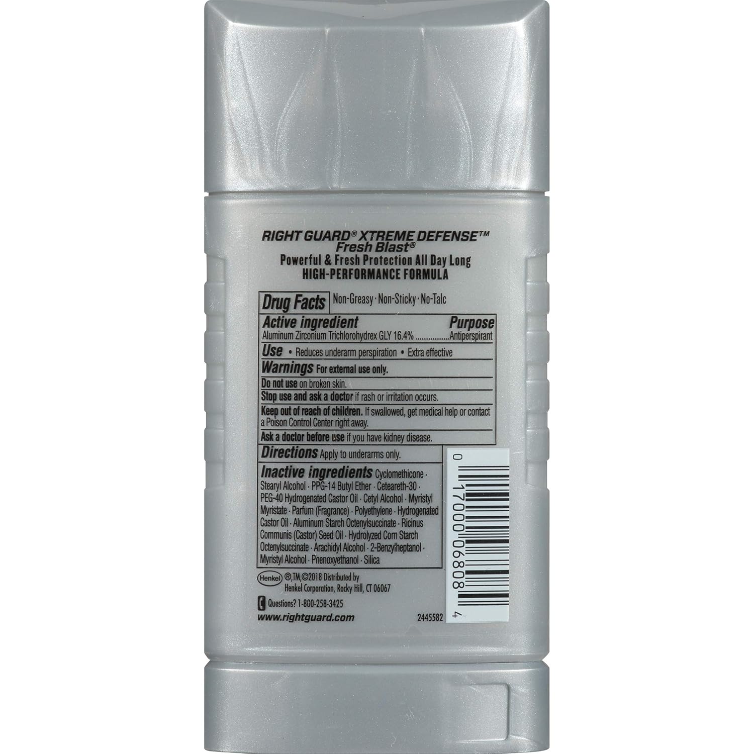 Right Guard Xtreme Defense Antiperspirant Deodorant Invisible Solid Stick, Fresh Blast, 2.6 Ounce (4 Count) : Beauty