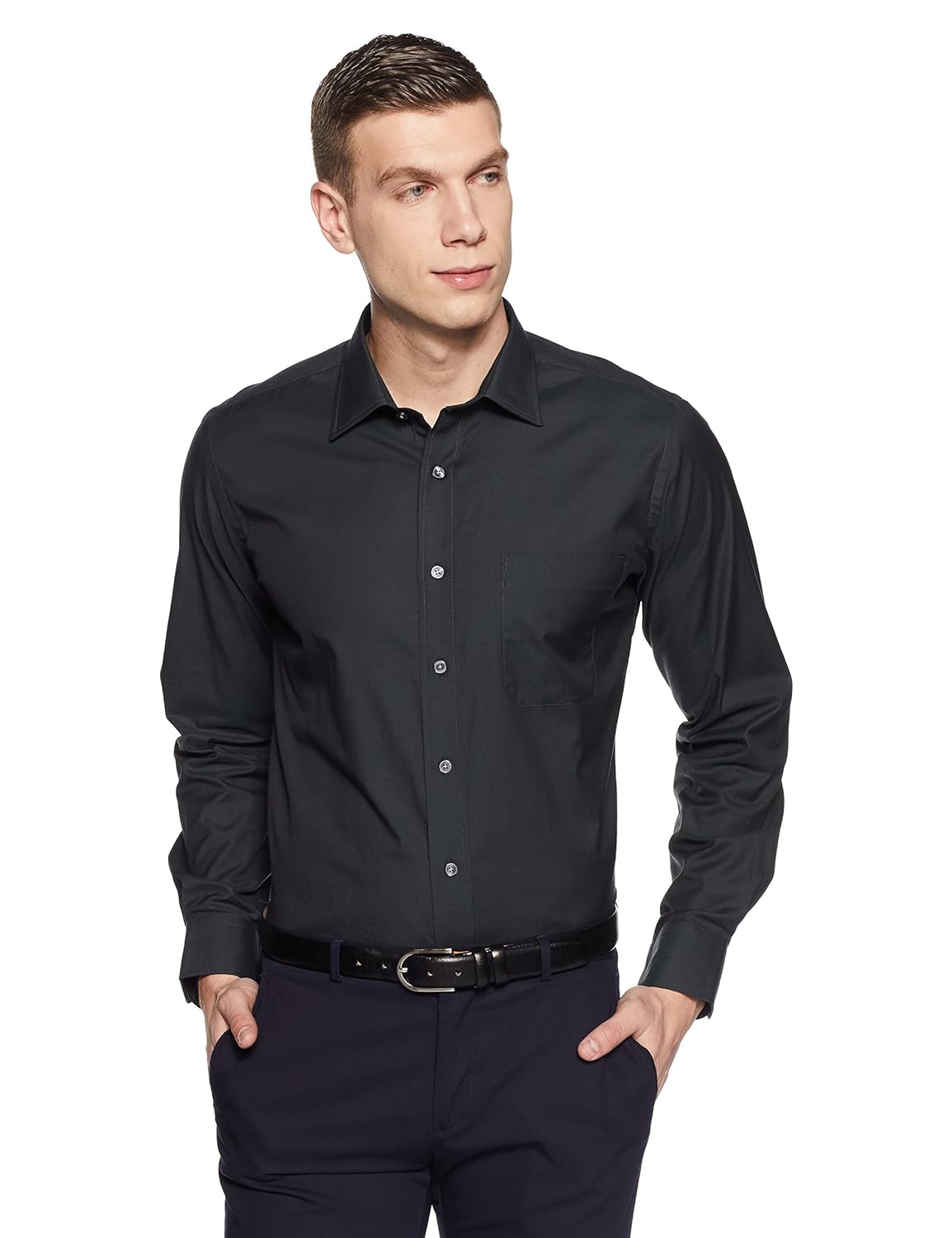 arrow men's solid regular fit formal shirt