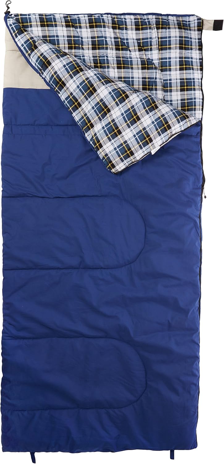 Ferrino Travel 200 Complete Sleeping Bag Blue Open, inner material cotton