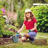 OSDUE 3 Pairs Kids Gardening Gloves Non Slip PVC Dots Breathable Flexible view 7