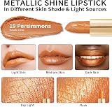 OULAC Metallic Shine Glitter Lipstick Orange Gold 4.3 g Vegan Cruelty Free view 6