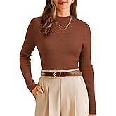 Arach&Cloz Women's Wool Blend Fall Seamless Rip Resistant Warm Layered Tops Business Casual Sweaters