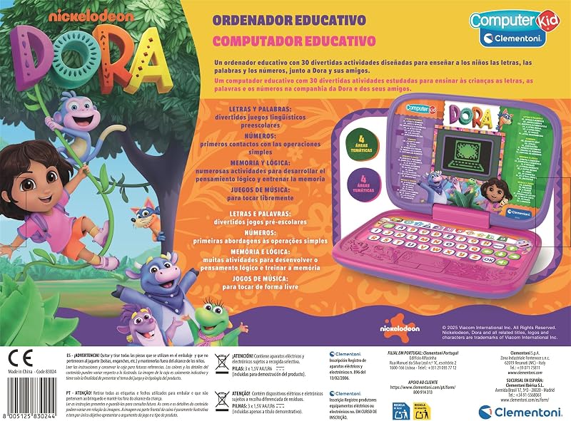 - Dora la Exploradora Smart Start Laptop - Ordenador Educativo, Juguete de Aprendizaje para Niños, 30 Divertidas activades, 83024