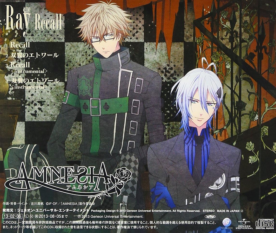 Recall 通常盤 Tvアニメ Amnesia エンディングテーマ Amazon Co Jp