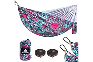 NATUREFUN Ultra-Light Travel Camping Hammock | 300kg Load Capacity,Breathable,Quick-Drying | 2 x Premium Carabiners,2 x Nylon Slings Included | Outdoor Indoor Garden