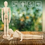 Kurtzy 30.5cm Wooden Human Mannequin with Stand - Fully Posable Artist Figure view 2