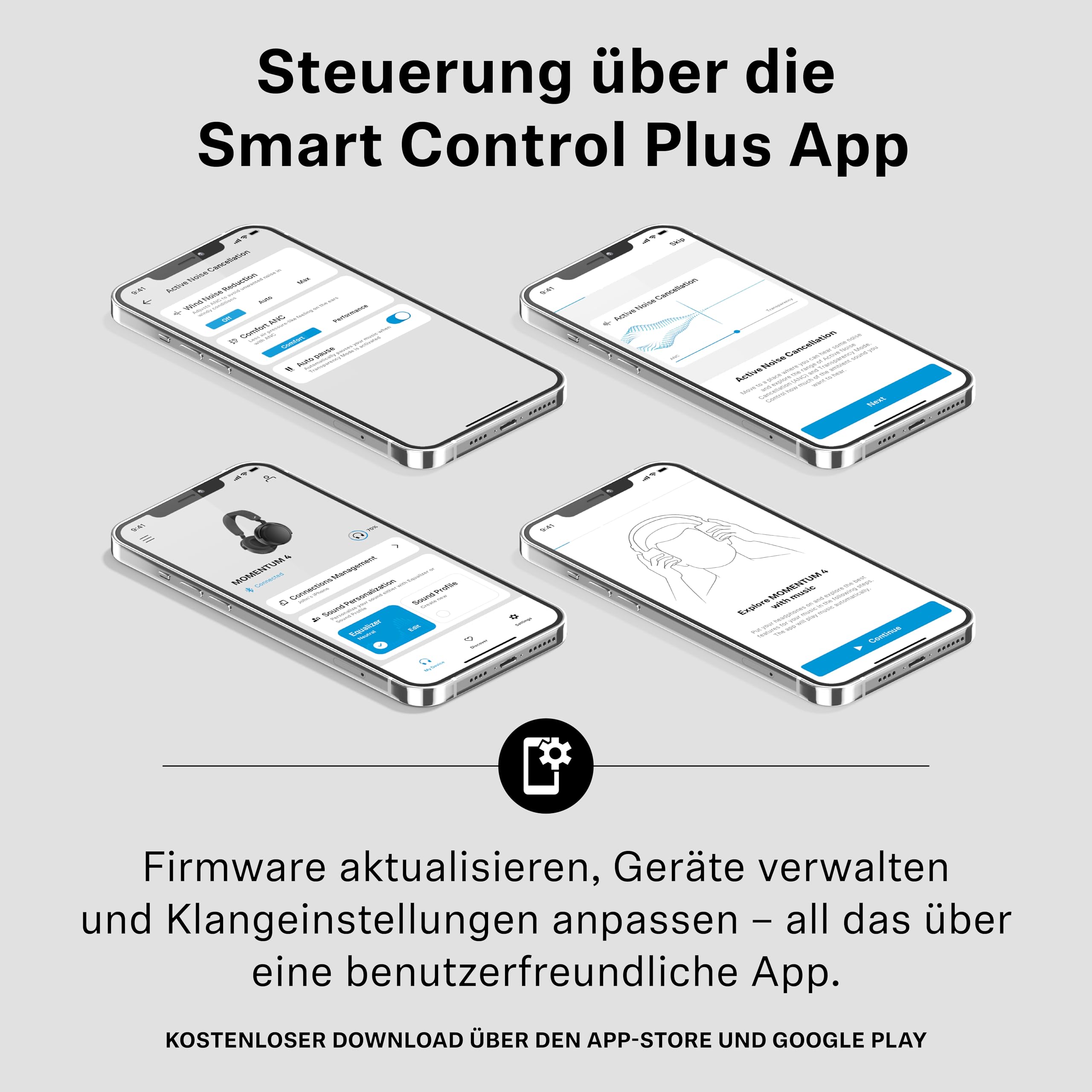 Sennheiser MOMENTUM 4 Wireless Noise Cancelling Headphones – Bluetooth Kopfhörer Headset für kristallklare Anrufe mit adaptiver Geräuschunterdrückung, Over-Ear, 60 h Akku, faltbar, Schwarz/Kupfer 5