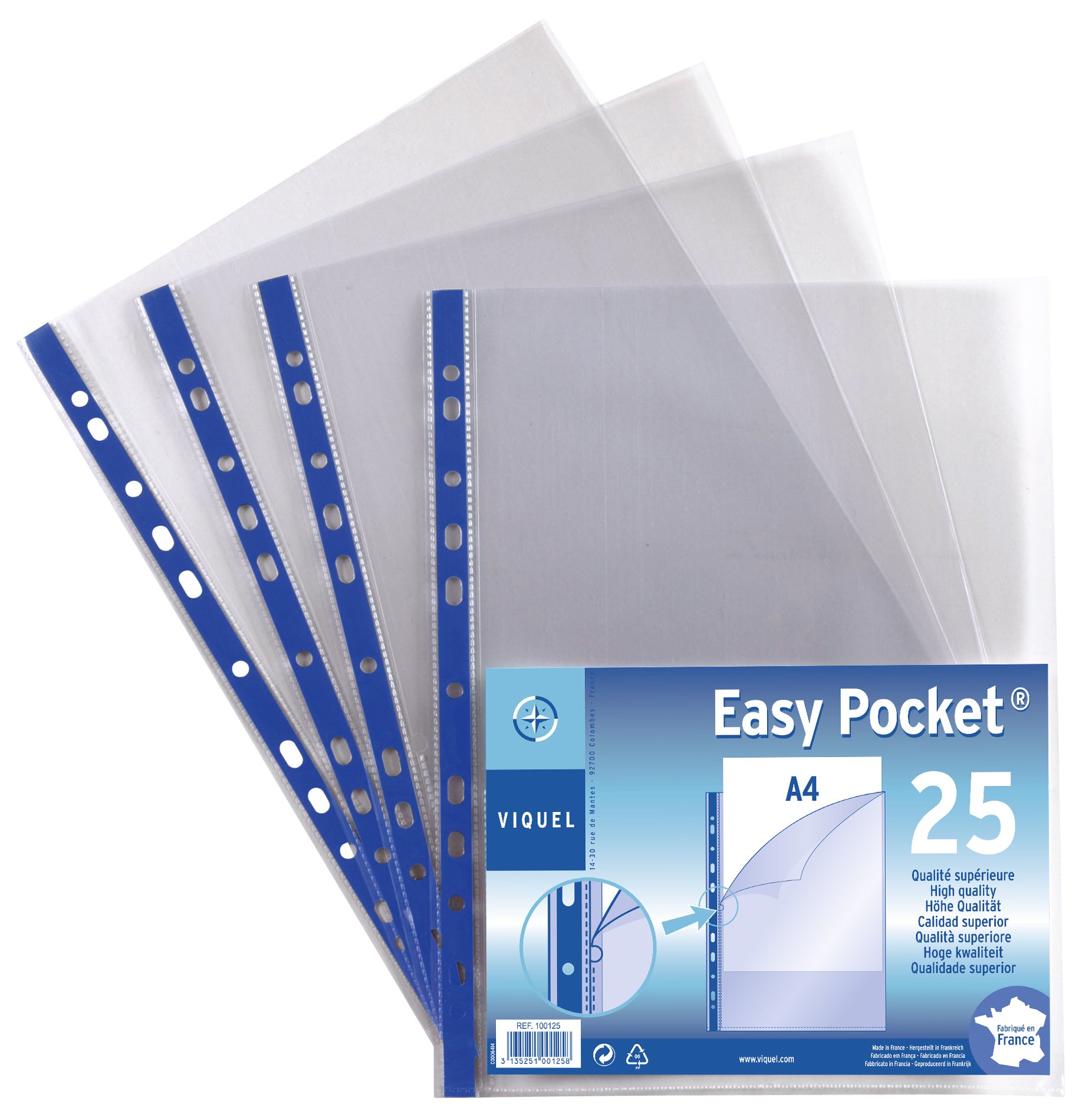 Viquel Easy Pocket A4 Punched Pockets (Pack of 25)