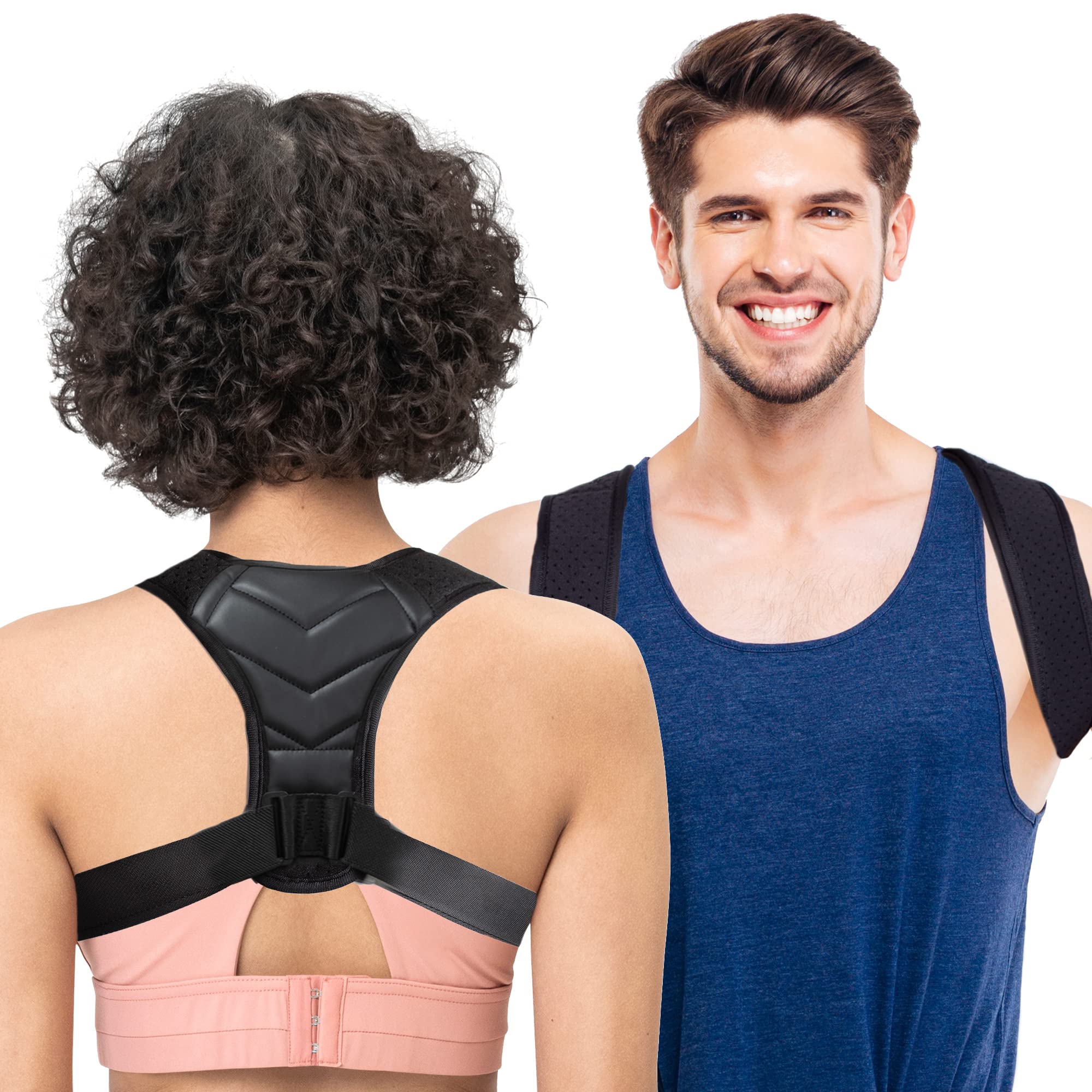 The Supply Cube Back Brace Posture Corrector for Men and Women with Velcro Adjustable Strap Belt for Clavicle Support - Breathable Brace Providing Pain Relief for Neck, Back, Shoulders