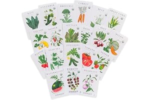 Sereniseed Certified Organic Vegetable Seed Collection (20-Pack) – 100% Non GMO, Open Pollinated Varieties