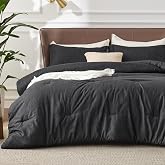 Bedsure Charcoal Queen Comforter Set, Soft Cationic Dyed Bedding Set 3 Pcs | Breathable, Comfortable for All Season, Skin-Friendly, Melange, Fall Bed Set, Home Decor Gift, Cozy for Bedroom, OEKO, Modern