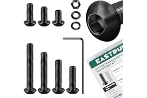EASTPUK 380Pcs M4 Screw Assortment Kit, M4 x 8/10/12/16/20/25/30mm Grade 10.9 Carbon Steel Metric Button Head Socket Cap Scre
