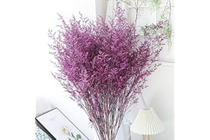 JTODER Dried Flowers Bouquet, Dry Caspia Flower Bundle, Floral Lavender, Babys Breath Artificial Flowers Arrangements for Wedding Decor, Door Wreath, Home Party Table Vase Decoration (Purple, 17'')