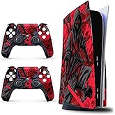 Skin Sticker for Game Console 5 Cover - Ninja, Compatible with Both Disc Edition & Digital Edition (not Slim Ver) - 2 Controller Skins & Console Skin - No Bubble, Full Protection, Removable