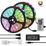 LED Strip Lights, Targherle 33ft/10M Led Light Strip SMD 5050 IP65 Waterproof RGB Flexible Light Strip Kit with 44 Key IR Remote RGB Controller, Strengthen 3M Tape, 12V 5APower Supply