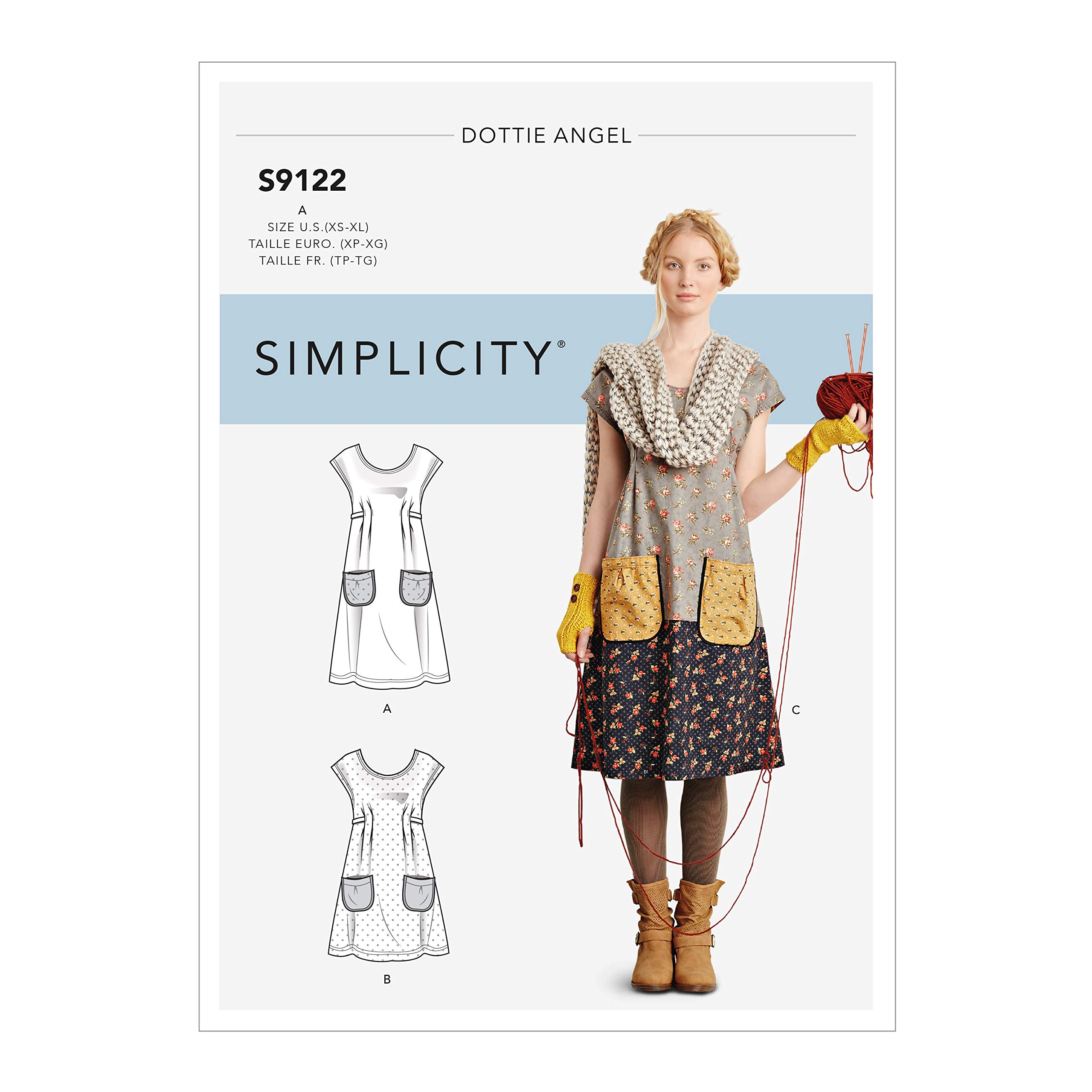 Simplicity Sewing Pattern S9122 Misses' Dresses, Various, A (XS-S-M-L-XL), SS9122A