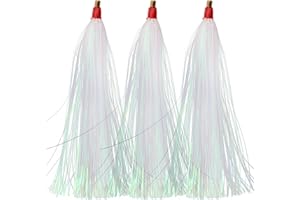 SHADDOCK FISHING Bucktail Teasers Saltwater Mylar Fishing Skirts Flash Fishing Teaser Tail Flounder Rigs for Saltwater Plugs Fishing Lures