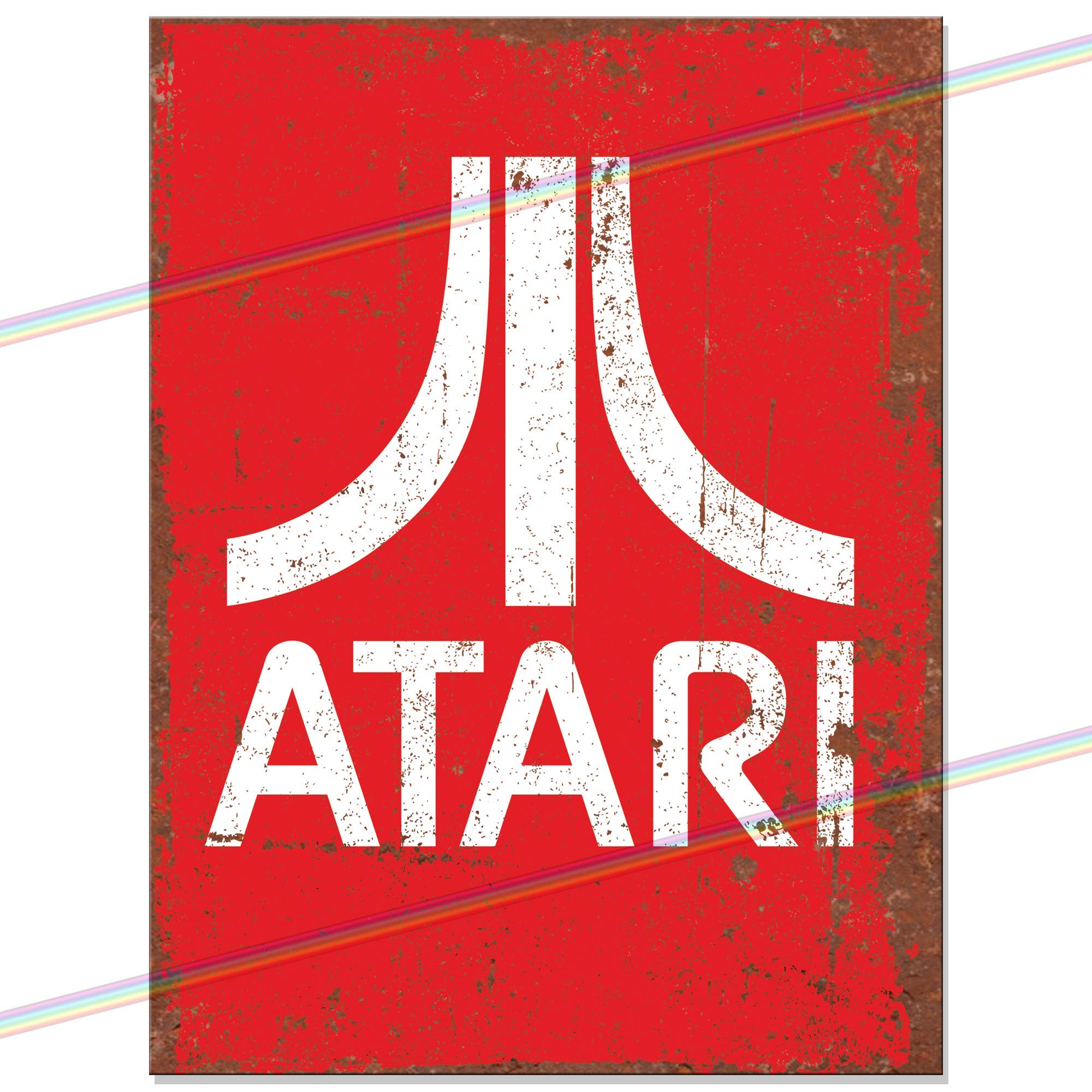 Metal Signs - Atari Man Cave Tin Metal Sign Hanging Wall Plaque Kitchen Shed Garage. Large (27cm x 18cm)