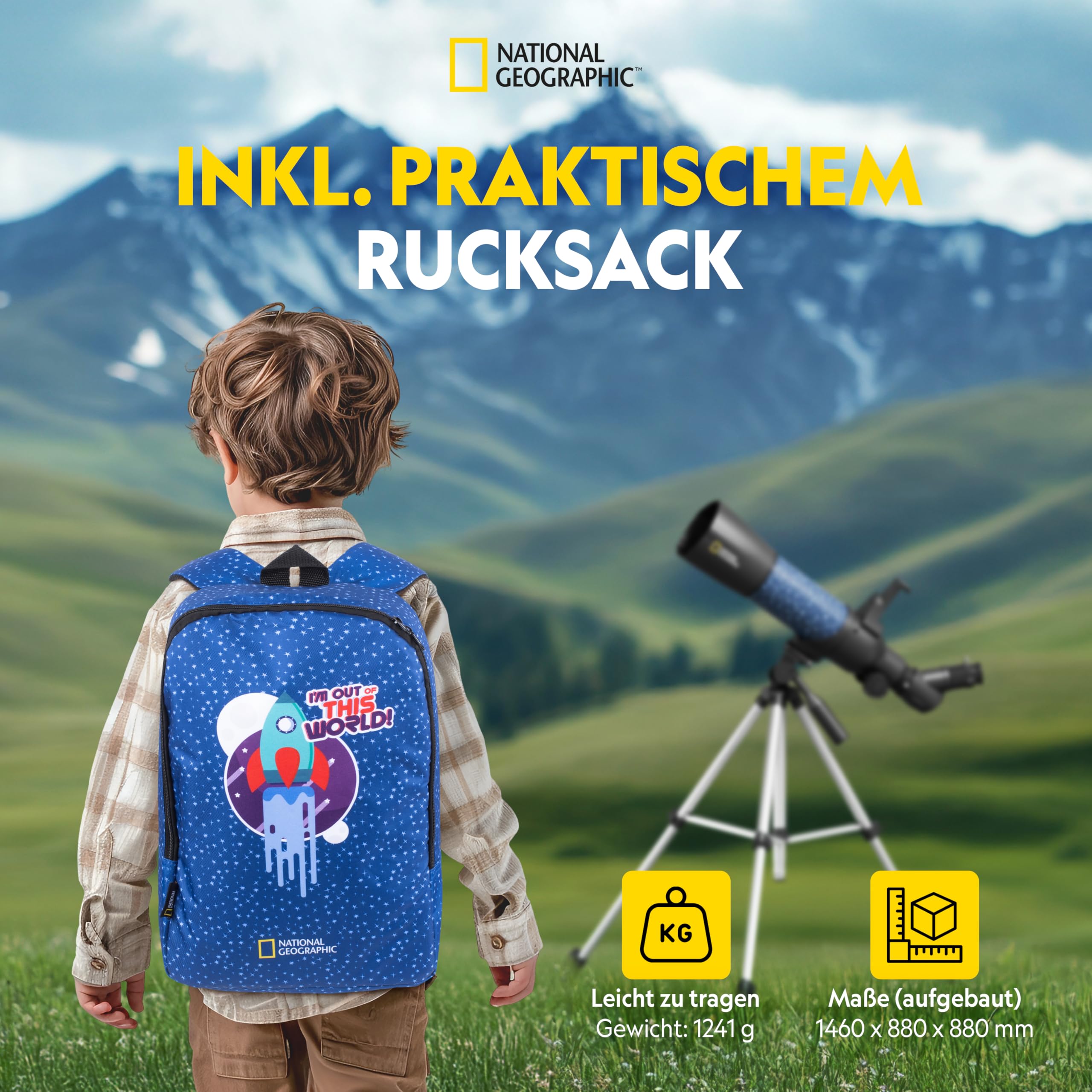 National Geographic smartes AR Kinderteleskop mit Stativ, Rucksack, Smartphonehalterung und Augmented-Reality-App 8