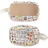 WSNANG Vietnam Travel Gift Vietnam Lover Toiletry Travel Wash Bag Vietnam Vacation Souvenir Waterproof Cosmetic Bag (Vietnam Bag)