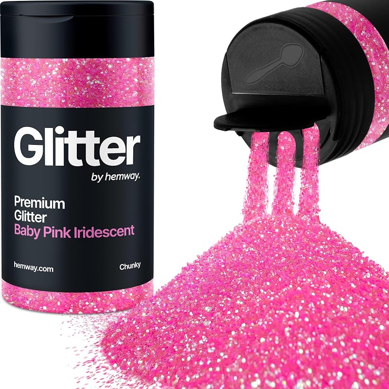 Hemway Baby Pink Iridescent Glitter Shaker 130g Chunky 1/40" Flake