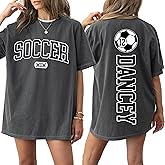 NAZENT Custom Soccer Mom Shirt with Name Number – Personalized Senior Team Hoodie, Sports Tee Gift, Cheer Gifts for Family