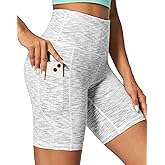 IUGA Biker Shorts Women 6" Tummy Control Workout Shorts Women with Pockets High Waisted Yoga Running Gym Spandex Compression
