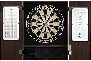 Viper by GLD Products Metropolitan Solid Wood Cabinet & Sisal/Bristle Dartboard Play-Ready Bundle