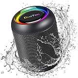 IPX7 Waterproof Bluetooth Speaker, DuoTen Portable Wireless Speaker with RGB Light Show 360° Surround Sound TWS with Mic AUX