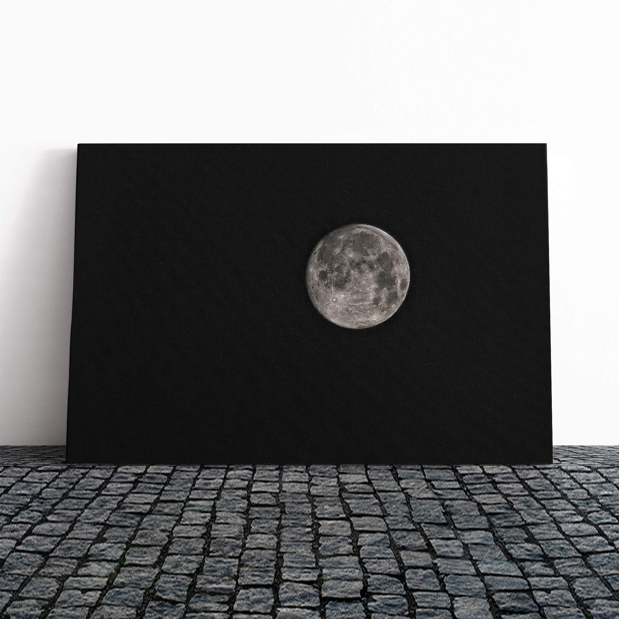 Moon from Space Canvas Print | Gallery Wrapped 30mm Frame Wall Art | 20x14 inches | Ready to Hang | Modern Space Picture | Living Room Bedroom Lounge Office