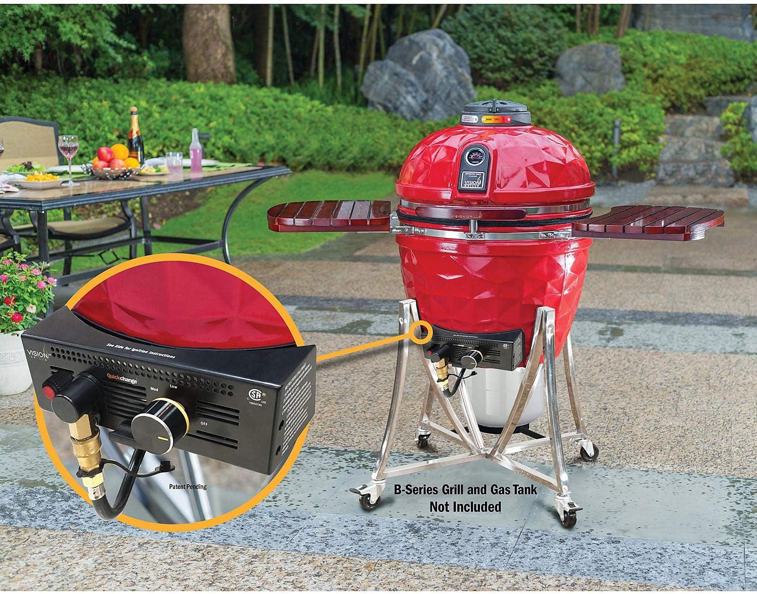 Vision Grills Classic Diamond Cut BSeries Kamado BLACK