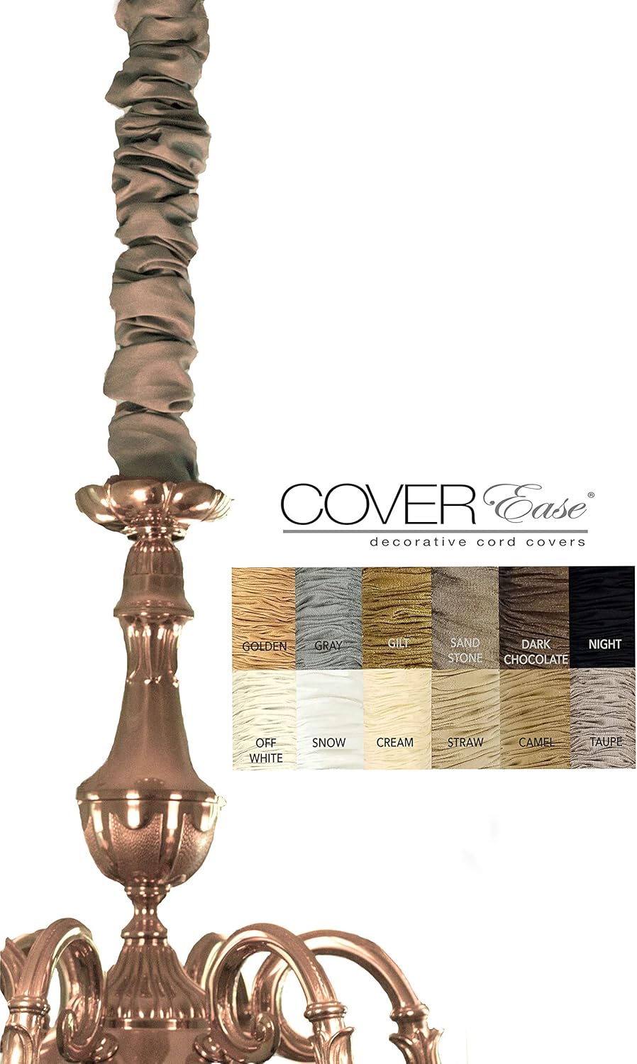 Sandstone Coverease Chandelier Chain Cover 6 Ft Long Taupe