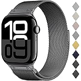 Original Metal Milanese Loop Compatible with Apple Watch Band 49mm 46mm 45mm 44mm 42mm 41mm 40mm 38mm Men and Women, Magnetic Clasp Replacement Strap for iWatch Series 10, Ultra 2, SE 9 8 7 6 5 4