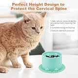 Hejo 2-Pack Raised Slow Feeder Cat Bowls Pink Green with Anti-Skid Mat view 4